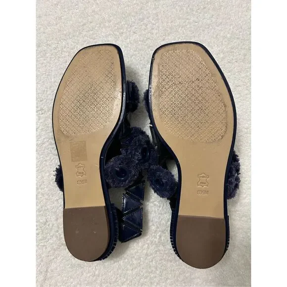 Tory Burch Freya Eyelet navy blue Sandals size 8.5 - Picture 7 of 7